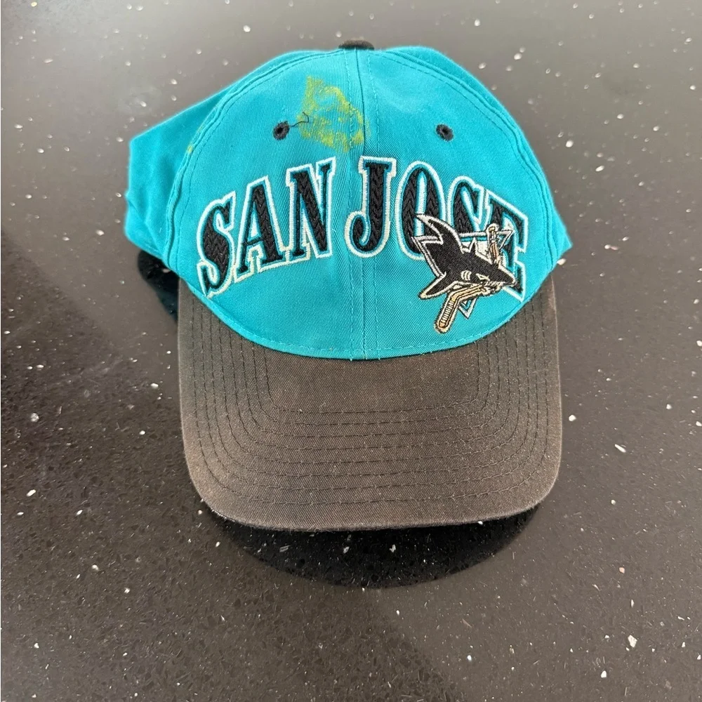 Vintage Starter San Jose Sharks NHL Teal and Black Cap